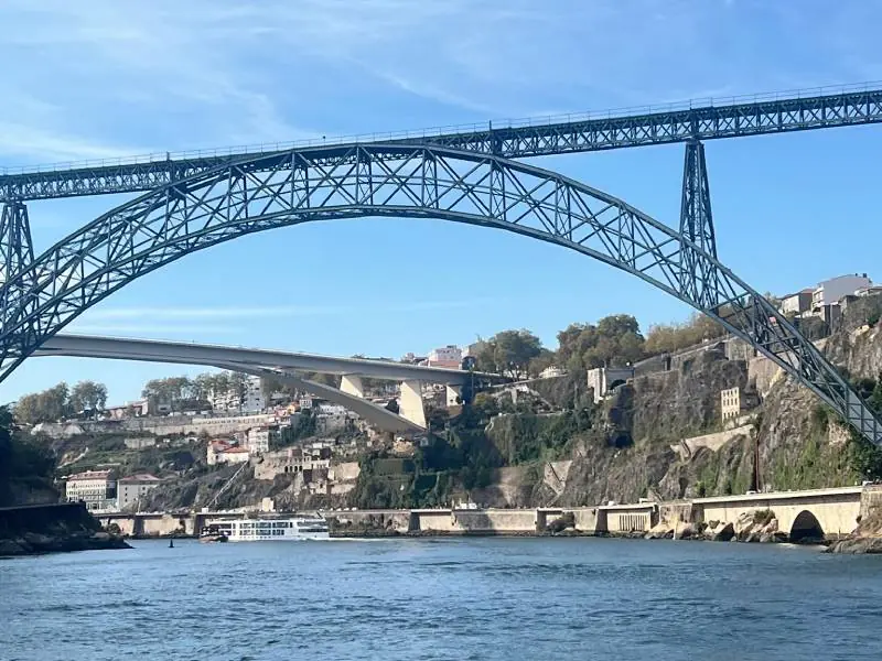 Porto's Dom Luís I bridge seen from the Douro